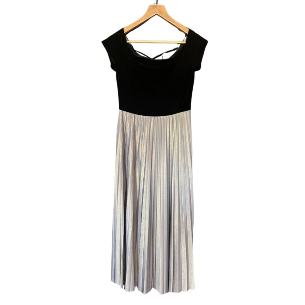 Donna Morgan Black and Silver Midi Dress